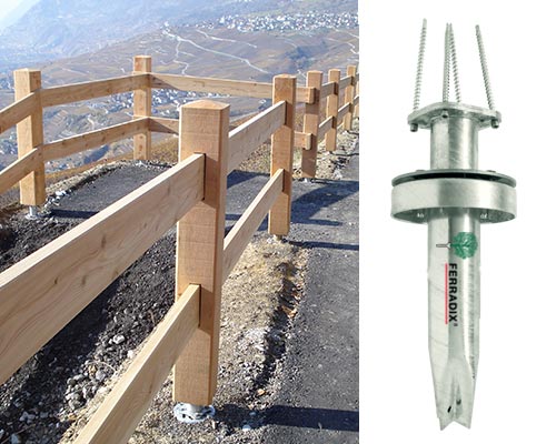 Height-adjustable post anchor, post shoes, fence